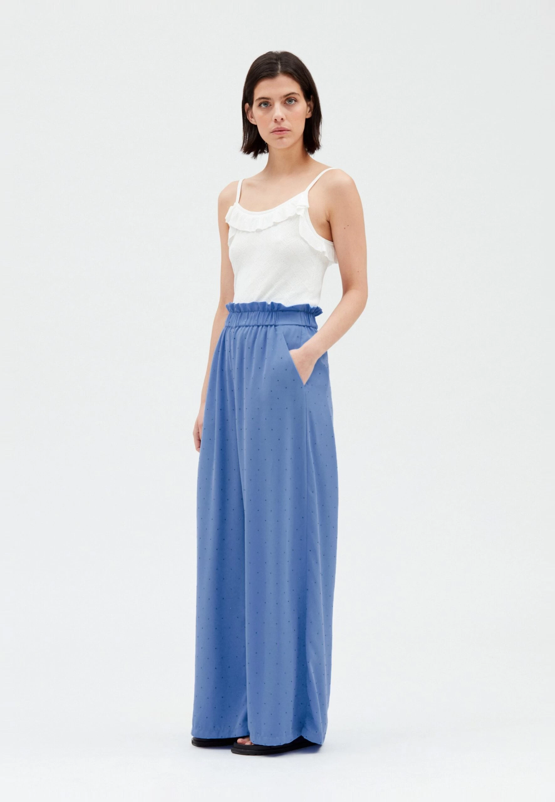 CLAUDIE PIERLOT Pantinstrass - Pantalon Classique - Bleu Ciel 3 CLAUDIE PIERLOT Pantinstrass - Pantalon Classique - Bleu Ciel