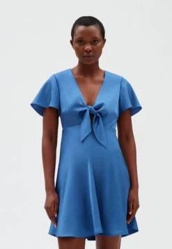 CLAUDIE PIERLOT Raffia - Robe De Jour - Bleu Orage