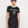 CLAUDIE PIERLOT Trailer - T-Shirt Imprimé - Noir -Claudie Pierlot Mode 0412933dbc5c45149955c56601dadccc
