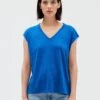 CLAUDIE PIERLOT Takeaway - T-Shirt Basique - Bleu Santorin -Claudie Pierlot Mode 0551efdf4fb948d5a7bf703d0dd6ba84