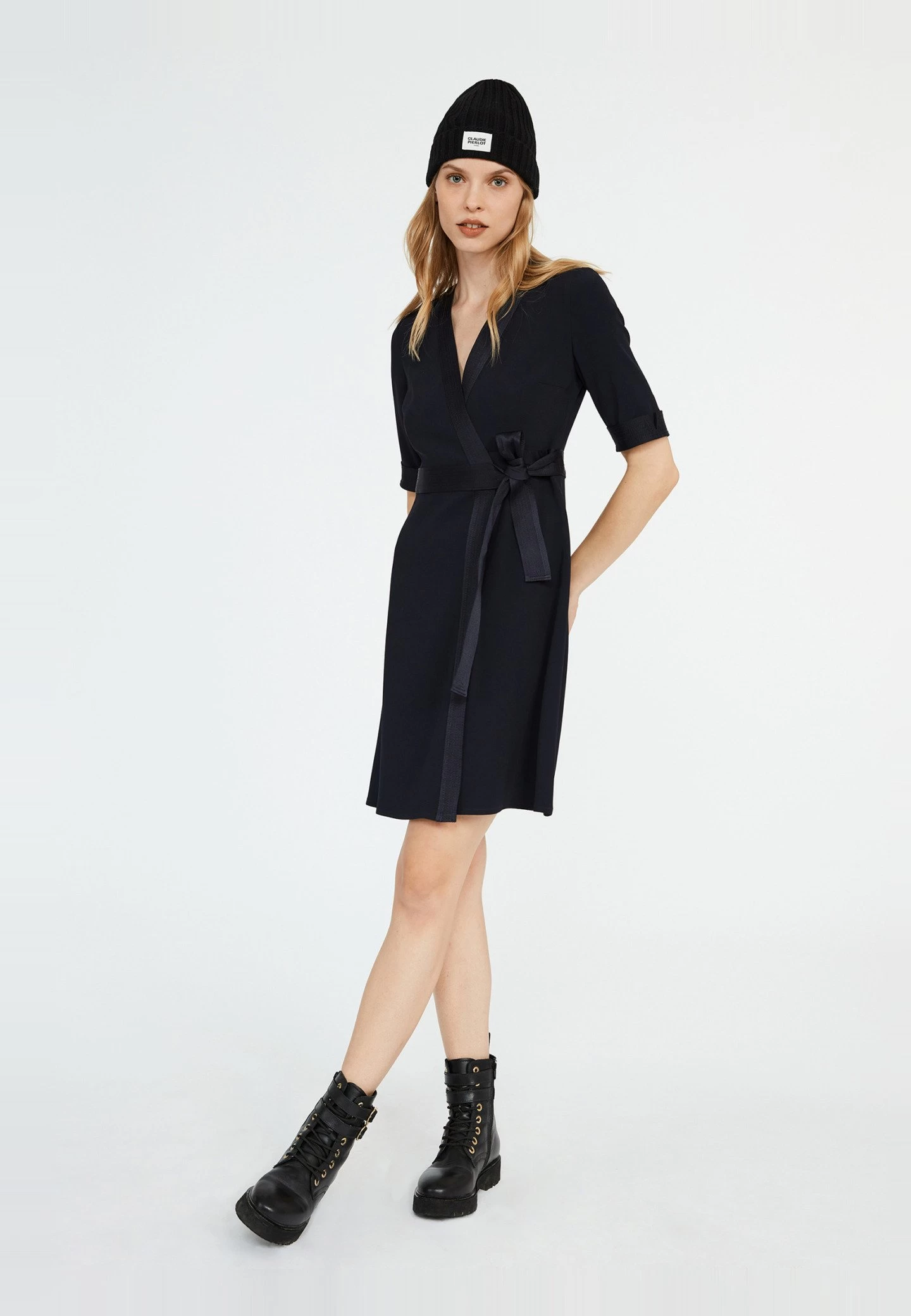 CLAUDIE PIERLOT Rosilea - Robe De Jour - Marine 4 CLAUDIE PIERLOT Rosilea - Robe De Jour - Marine – Image 2