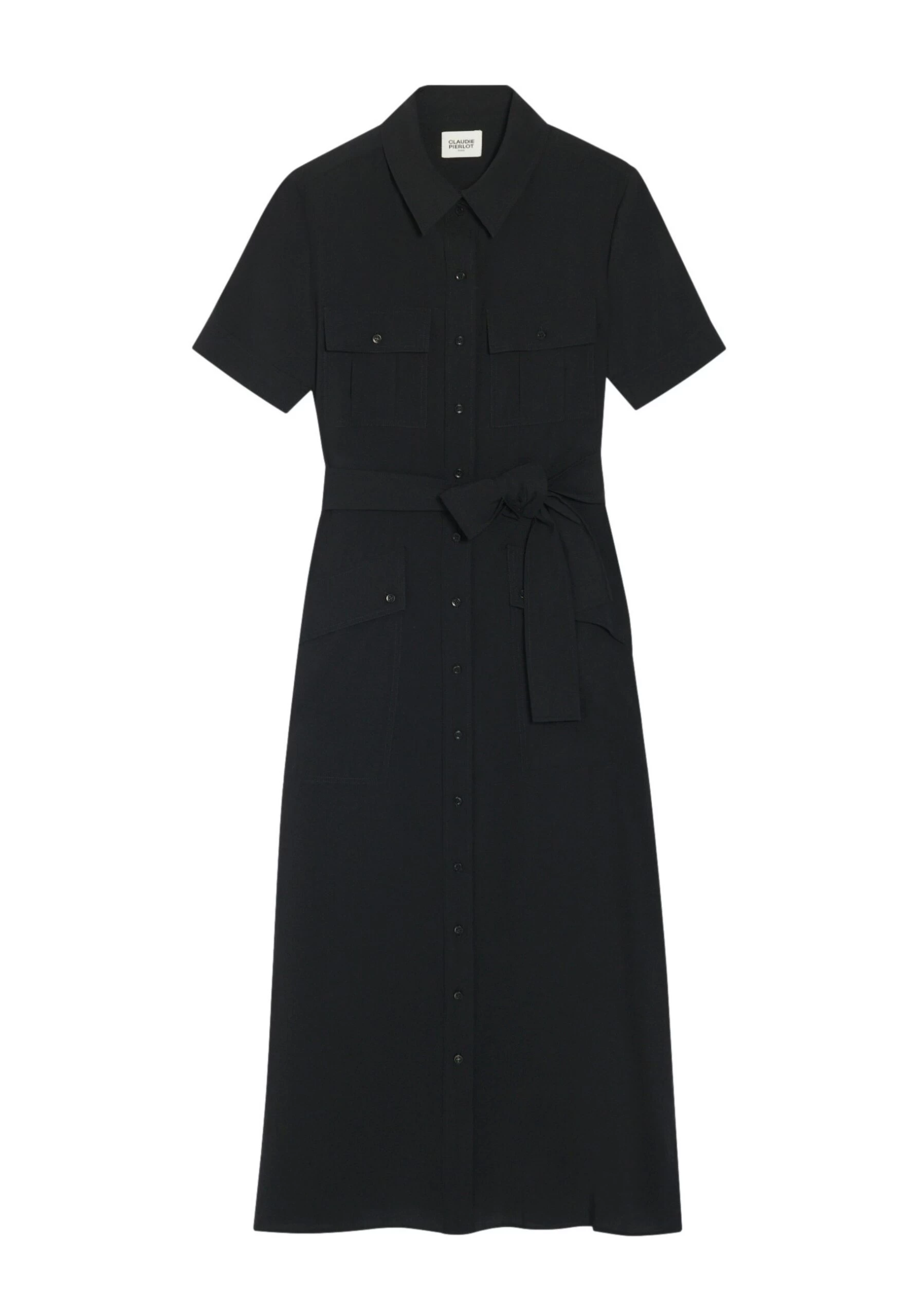 CLAUDIE PIERLOT Repos - Robe Chemise - Noir 7 CLAUDIE PIERLOT Repos - Robe Chemise - Noir – Image 5