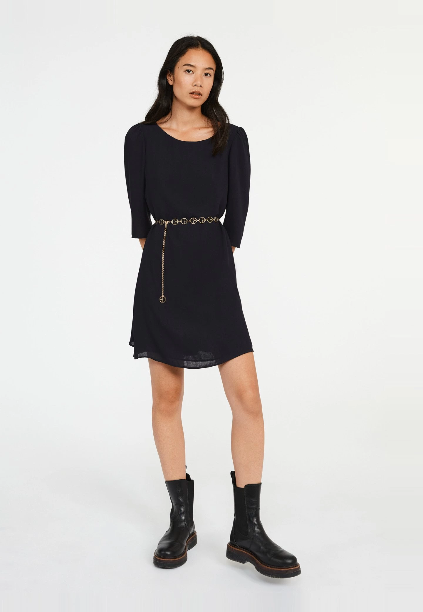 CLAUDIE PIERLOT Rififi - Robe De Jour - Marine 4 CLAUDIE PIERLOT Rififi - Robe De Jour - Marine – Image 2