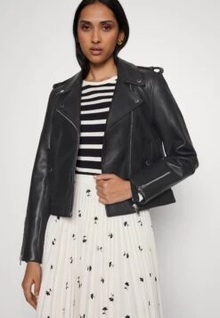 CLAUDIE PIERLOT Veste En Cuir - Noir -Claudie Pierlot Mode 2159027fac204038a946fd99a0e3a406