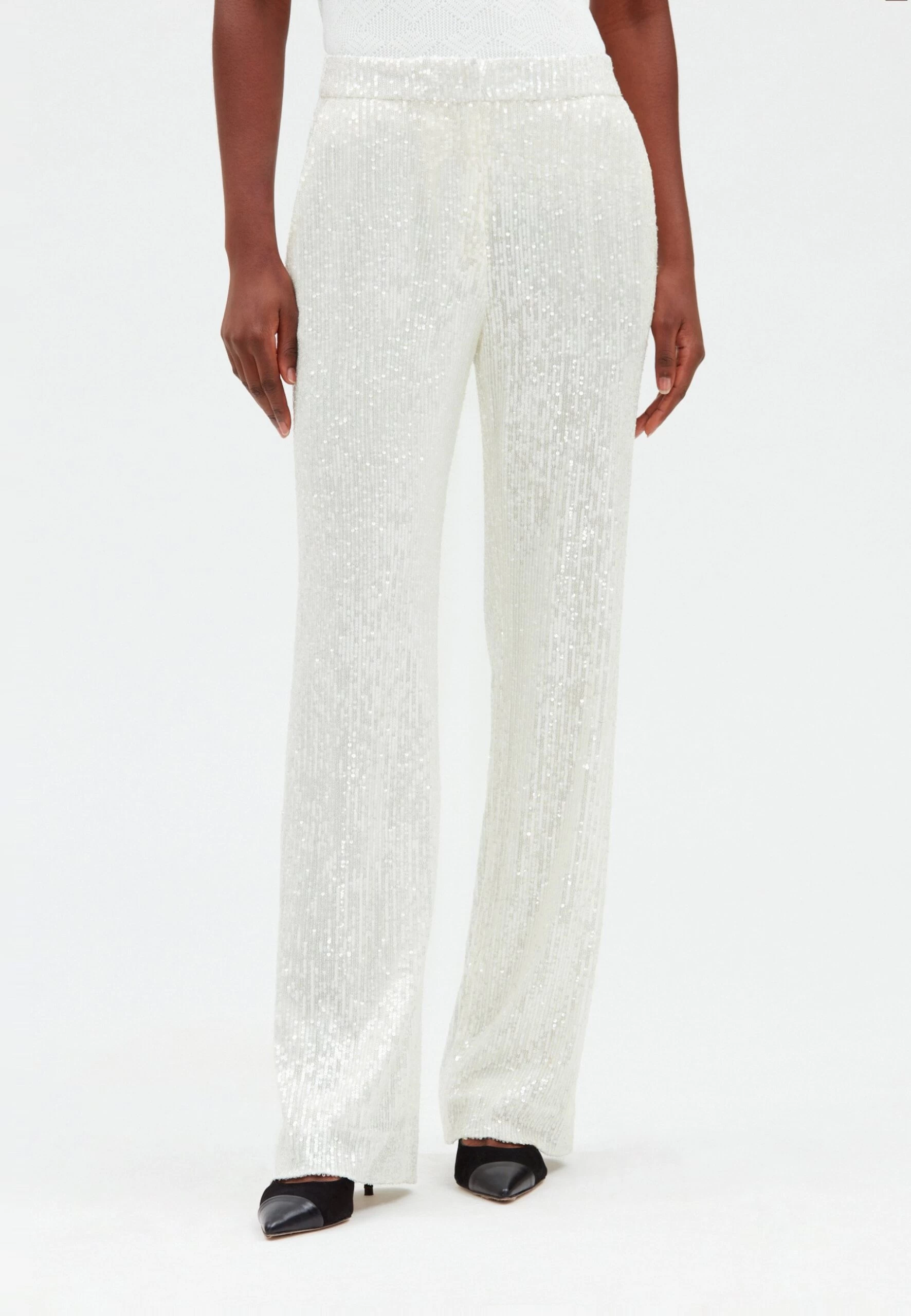 CLAUDIE PIERLOT Paillette - Pantalon Classique - Blanc 3 CLAUDIE PIERLOT Paillette - Pantalon Classique - Blanc