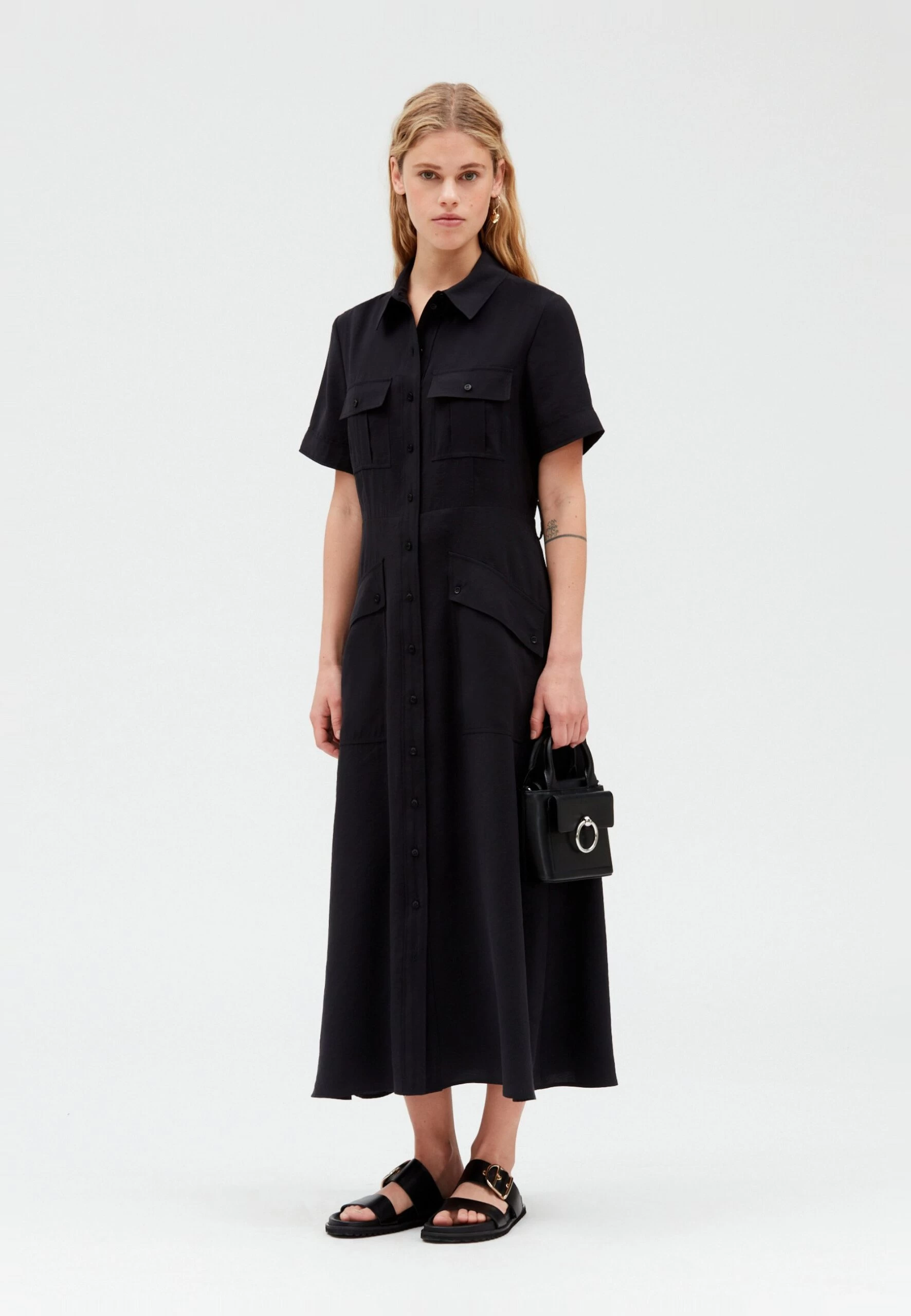 CLAUDIE PIERLOT Repos - Robe Chemise - Noir 3 CLAUDIE PIERLOT Repos - Robe Chemise - Noir