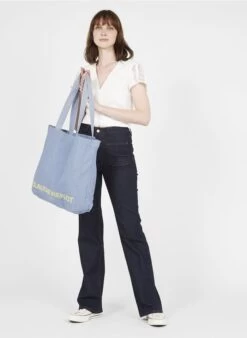 CLAUDIE PIERLOT ATOTEBAG - Sac Cabas En Coton Recyclé | Bleu -Claudie Pierlot Mode 3668255