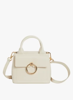 CLAUDIE PIERLOT ANOUCKMINIGRAINED - Mini Sac à Main En Cuir Lisse | Beige