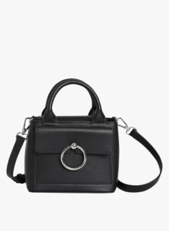 CLAUDIE PIERLOT ANOUCKMINIGRAINED - Mini Sac à Main En Cuir Lisse | Noir
