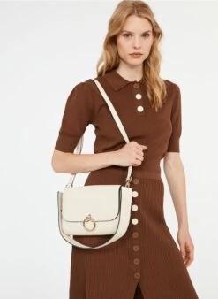 CLAUDIE PIERLOT ANOUCHKAGRAINED - Sac Baguette En Cuir Grainé | Beige -Claudie Pierlot Mode 3813535