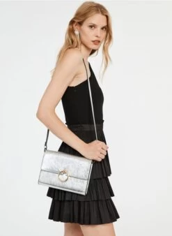 CLAUDIE PIERLOT ANOUCKPOUCHARGENT - Sac Bandoulière En Cuir Métallisé | Argent -Claudie Pierlot Mode 3856575