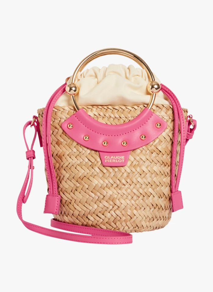 CLAUDIE PIERLOT ABEILLE - Sac Panier En Paille | Rose 3 CLAUDIE PIERLOT ABEILLE - Sac Panier En Paille | Rose