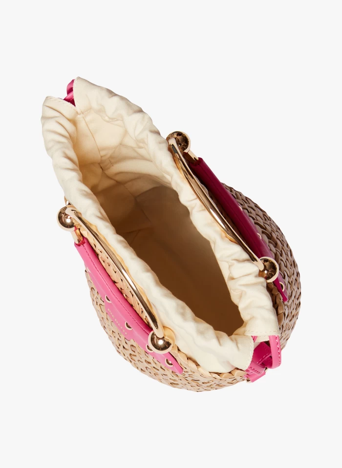 CLAUDIE PIERLOT ABEILLE - Sac Panier En Paille | Rose 5 CLAUDIE PIERLOT ABEILLE - Sac Panier En Paille | Rose – Image 3