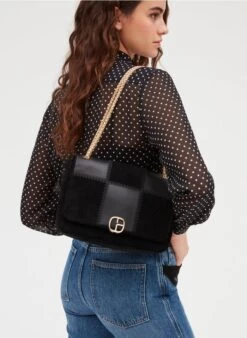 CLAUDIE PIERLOT ANGELOCP - Sac Porté épaule En Cuir | Noir -Claudie Pierlot Mode 3985048