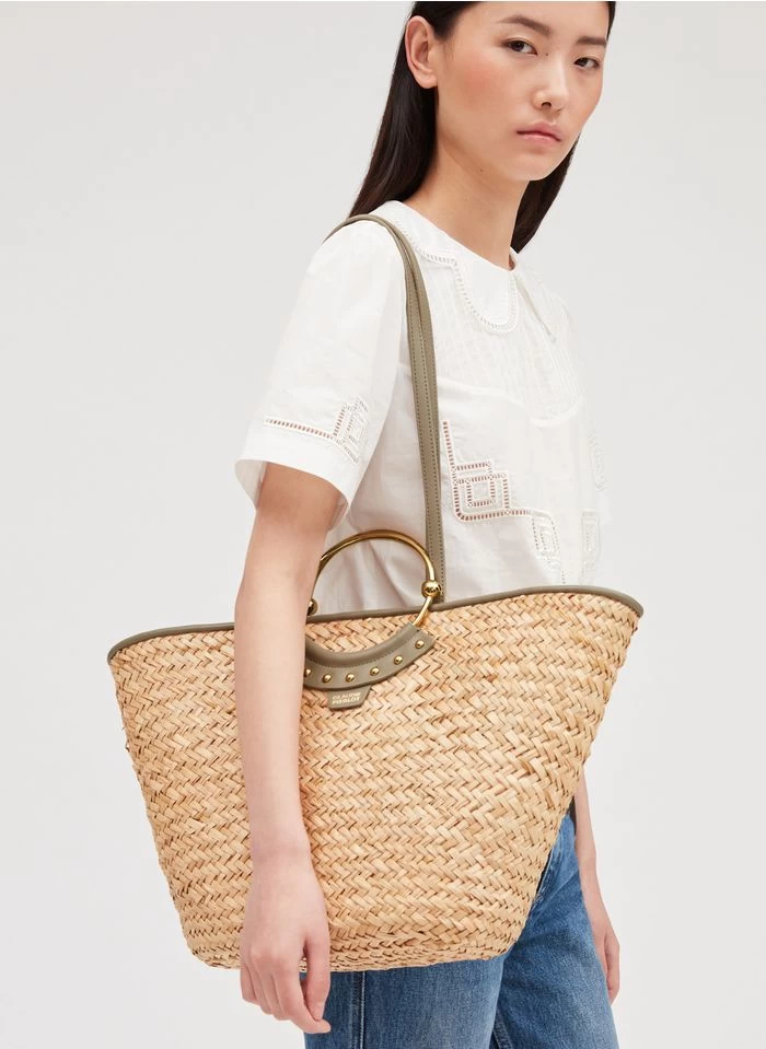 CLAUDIE PIERLOT AMILY - Sac Panier Porté Main Ou épaule | Kaki 4 CLAUDIE PIERLOT AMILY - Sac Panier Porté Main Ou épaule | Kaki – Image 2