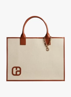 CLAUDIE PIERLOT AUGUSTECANVAS - Cabas En Toile De Coton Et Lin | Beige