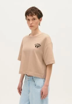CLAUDIE PIERLOT Talex - T-Shirt Basique - Beige Clair -Claudie Pierlot Mode 41e5e1e65e9f4aa0857c2efcff832ad6