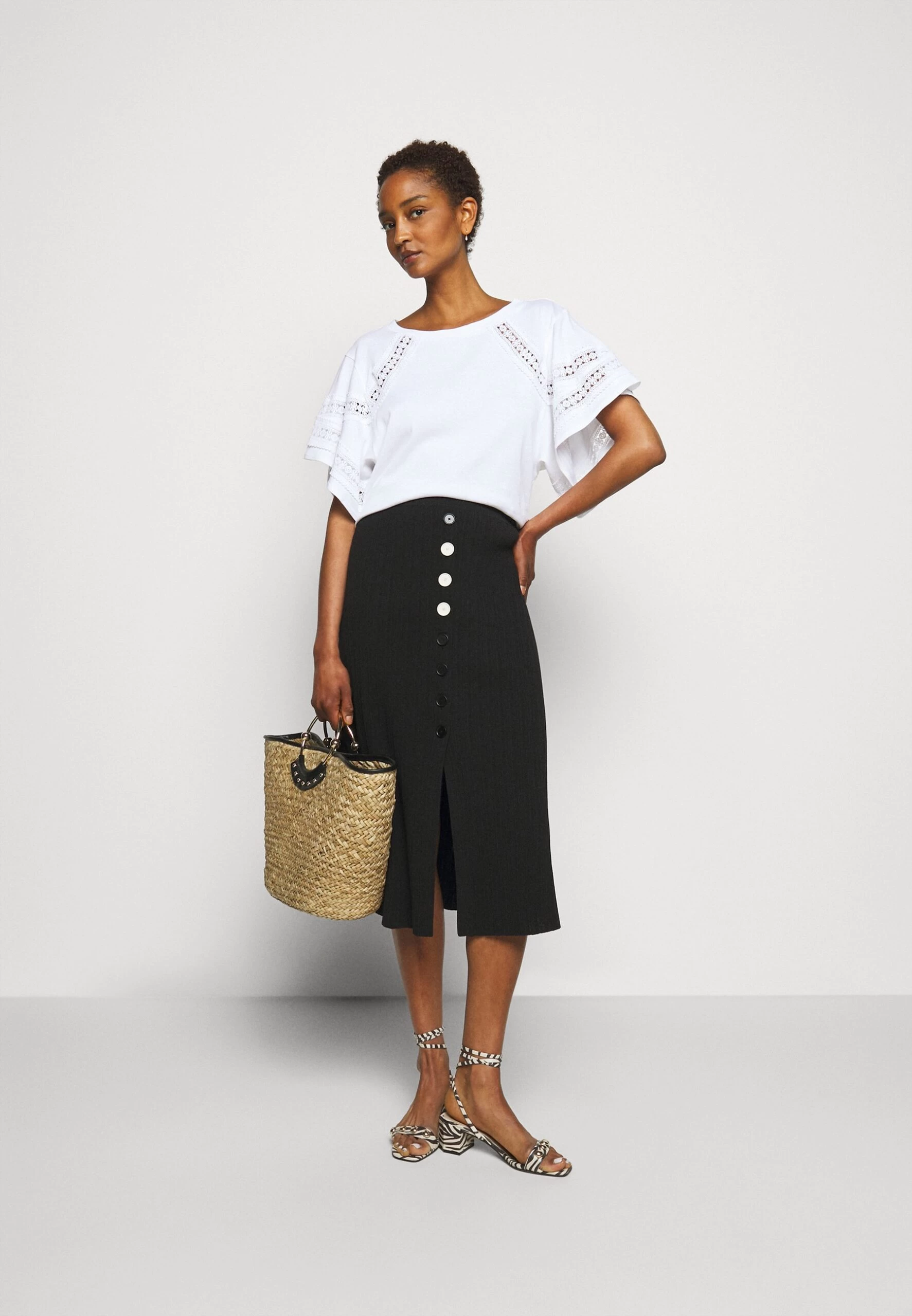 CLAUDIE PIERLOT Maxipli - Jupe Trapèze - Noir 4 CLAUDIE PIERLOT Maxipli - Jupe Trapèze - Noir – Image 2