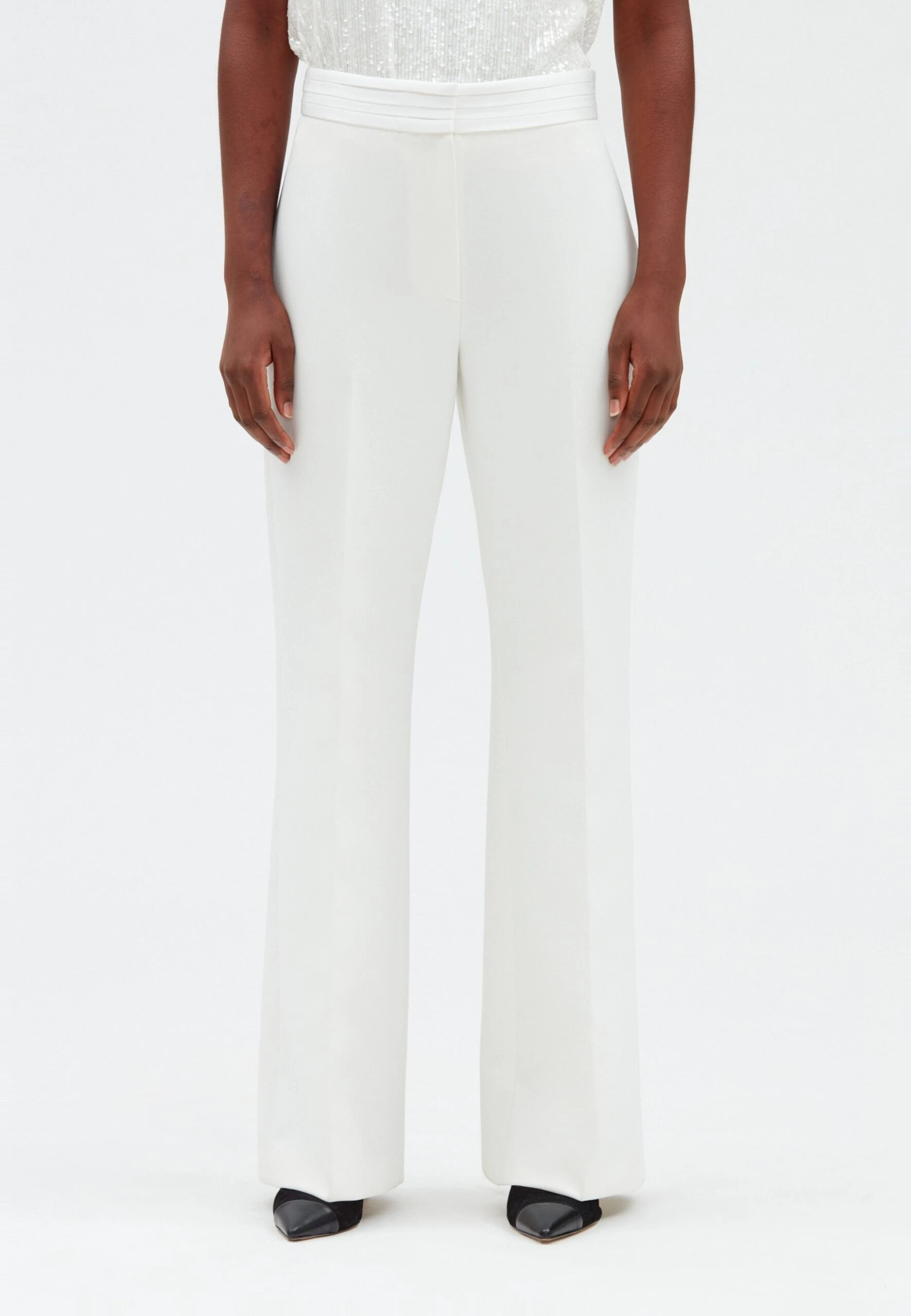 CLAUDIE PIERLOT Plume - Pantalon Classique - Blanc 3 CLAUDIE PIERLOT Plume - Pantalon Classique - Blanc