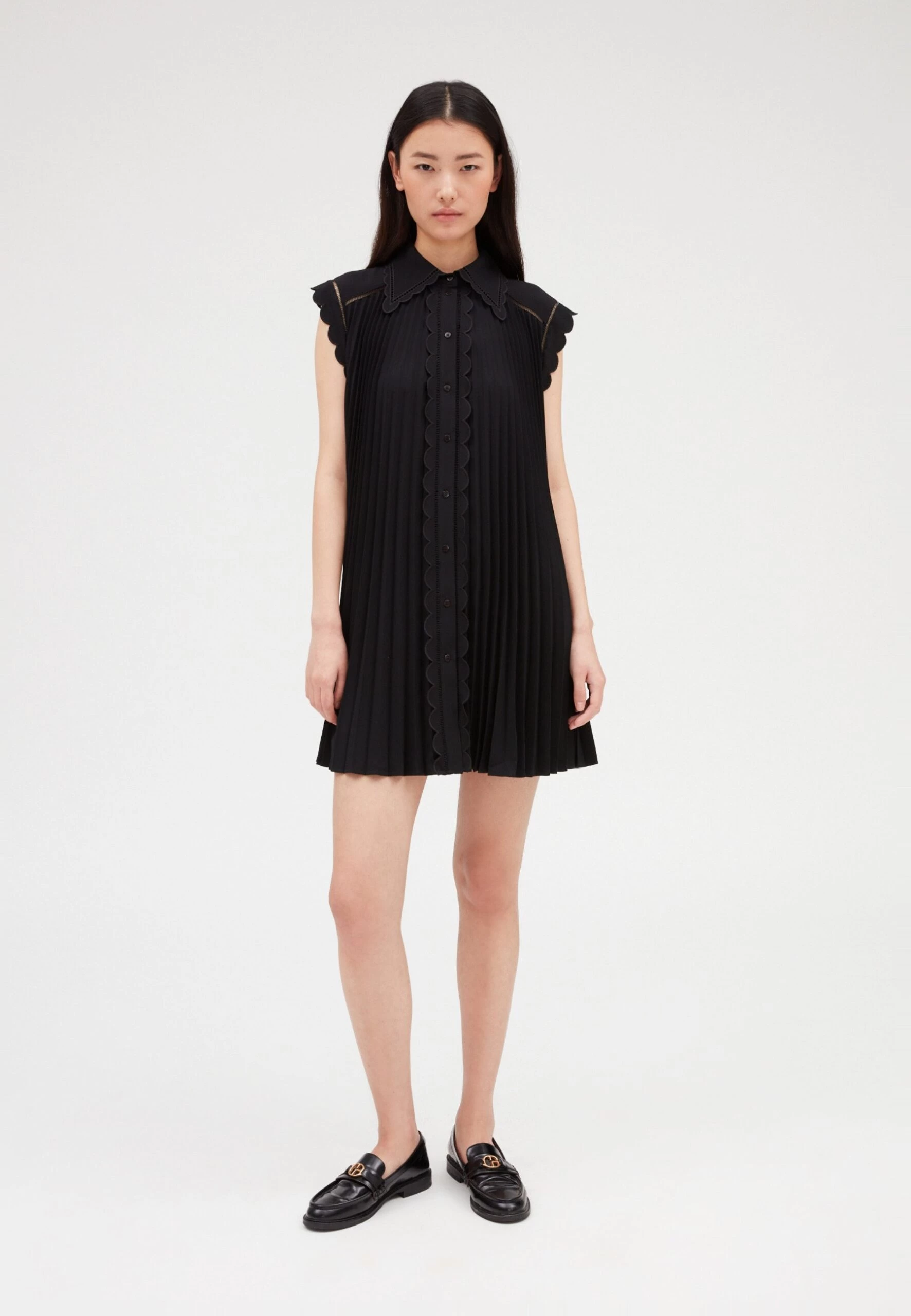 CLAUDIE PIERLOT Ramo - Robe Chemise - Noir 6 CLAUDIE PIERLOT Ramo - Robe Chemise - Noir – Image 4