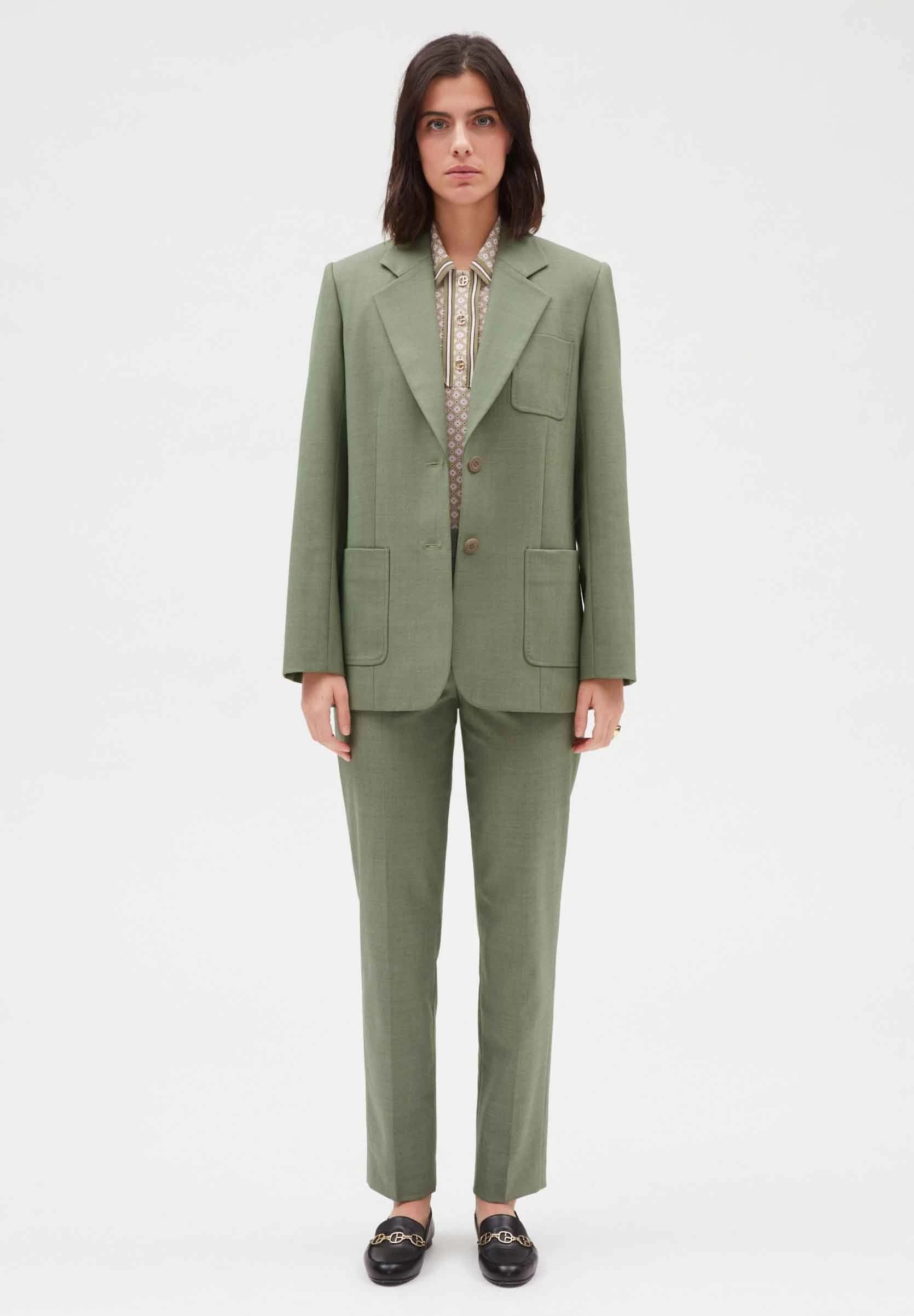 CLAUDIE PIERLOT Violaine - Manteau Court - Lichen 4 CLAUDIE PIERLOT Violaine - Manteau Court - Lichen – Image 2