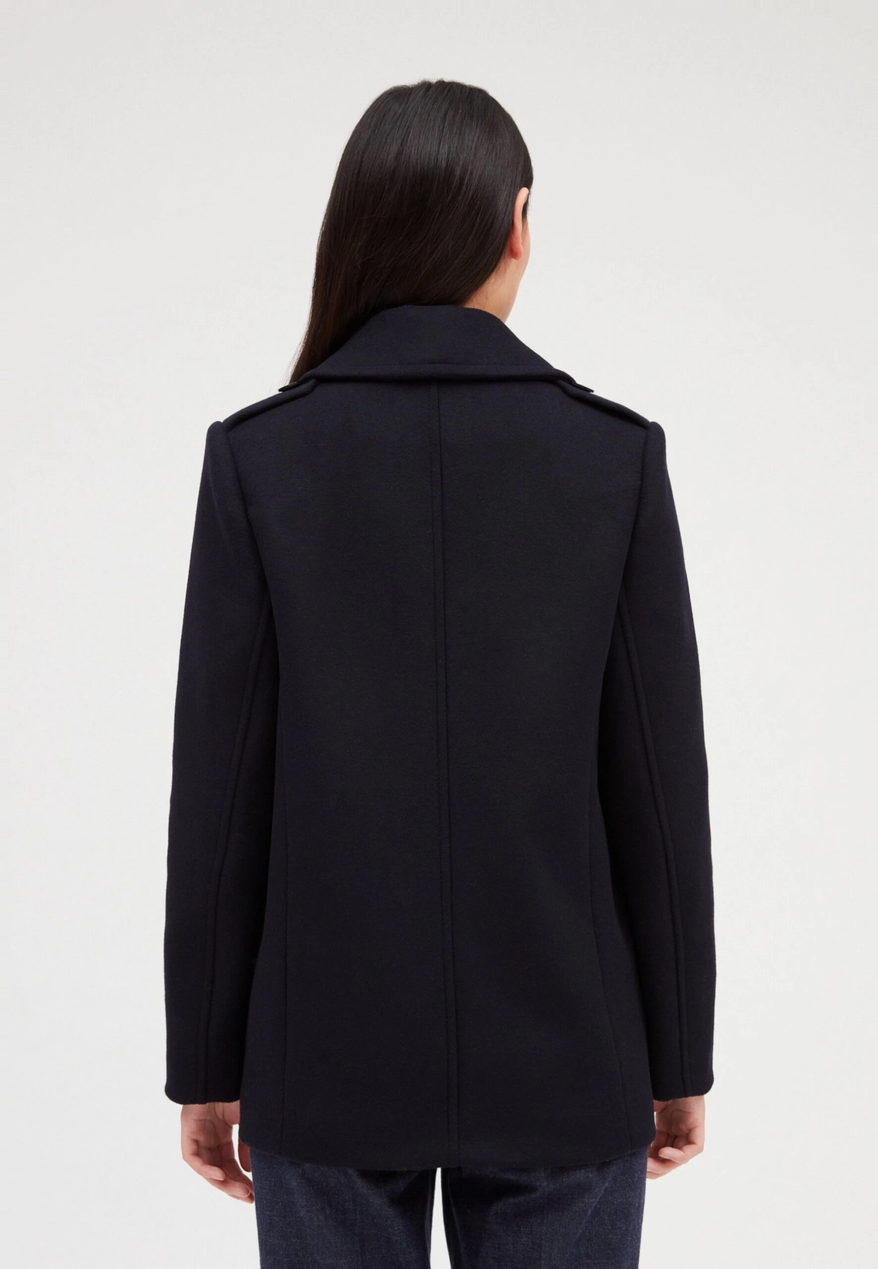 CLAUDIE PIERLOT Gaspard - Manteau Court - Marine Profond 5 CLAUDIE PIERLOT Gaspard - Manteau Court - Marine Profond – Image 3