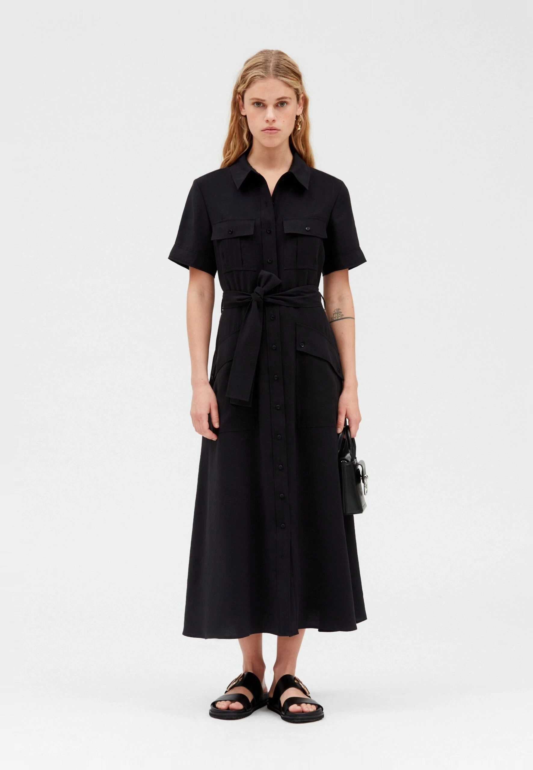 CLAUDIE PIERLOT Repos - Robe Chemise - Noir 4 CLAUDIE PIERLOT Repos - Robe Chemise - Noir – Image 2