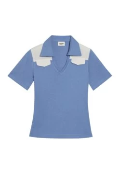 CLAUDIE PIERLOT Tavi - Polo - Bleu -Claudie Pierlot Mode 6a6a302689f949ca9a98f28686a9ce55