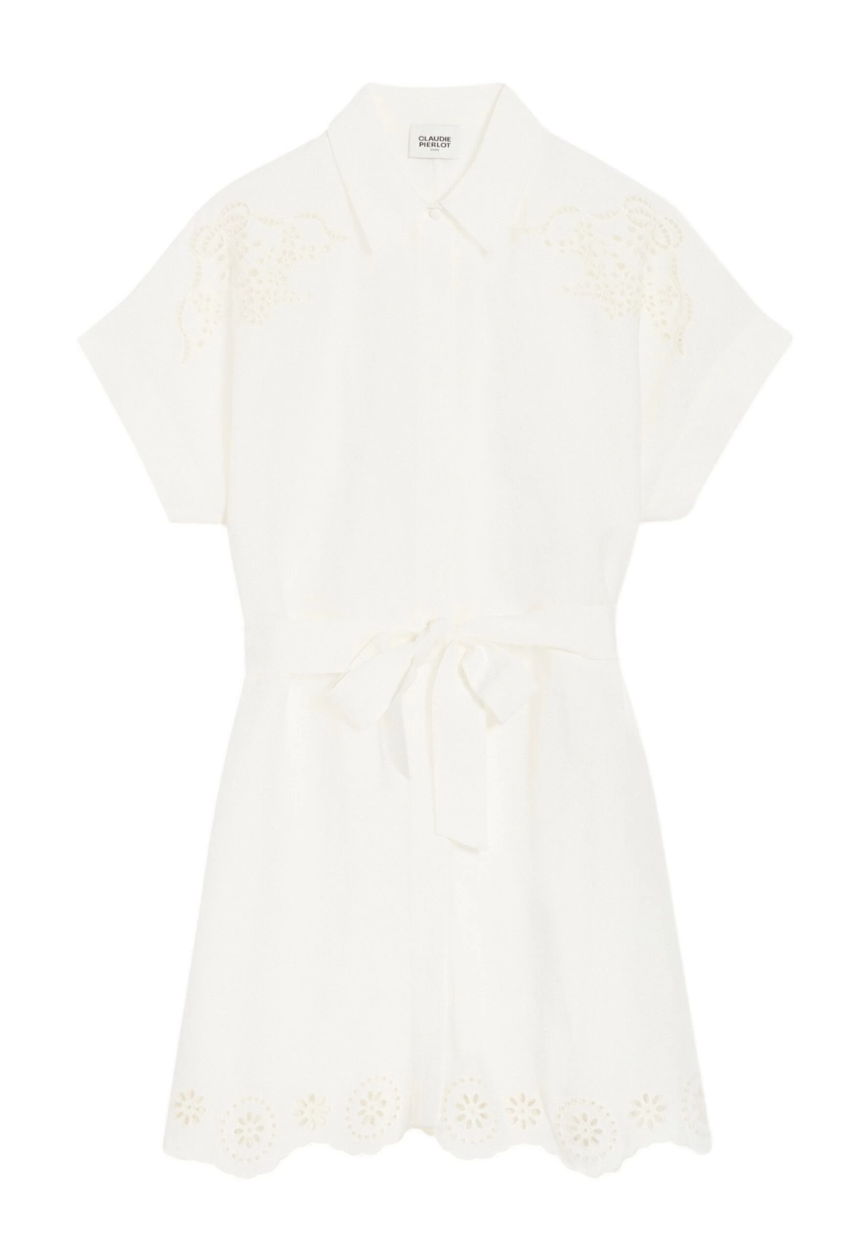 CLAUDIE PIERLOT Raflia - Robe Chemise - Ecru 7 CLAUDIE PIERLOT Raflia - Robe Chemise - Ecru – Image 5