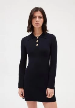 CLAUDIE PIERLOT Mousson - Robe Fourreau - Marine