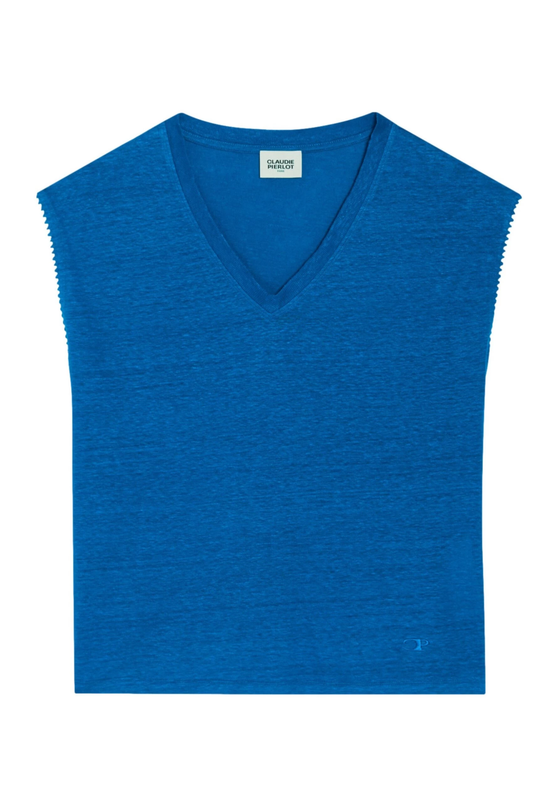 CLAUDIE PIERLOT Takeaway - T-Shirt Basique - Bleu Santorin 8 CLAUDIE PIERLOT Takeaway - T-Shirt Basique - Bleu Santorin – Image 6