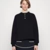 CLAUDIE PIERLOT Tam - Sweatshirt - Marine Profond -Claudie Pierlot Mode 83ef63c26681460dbc0706132f1951eb