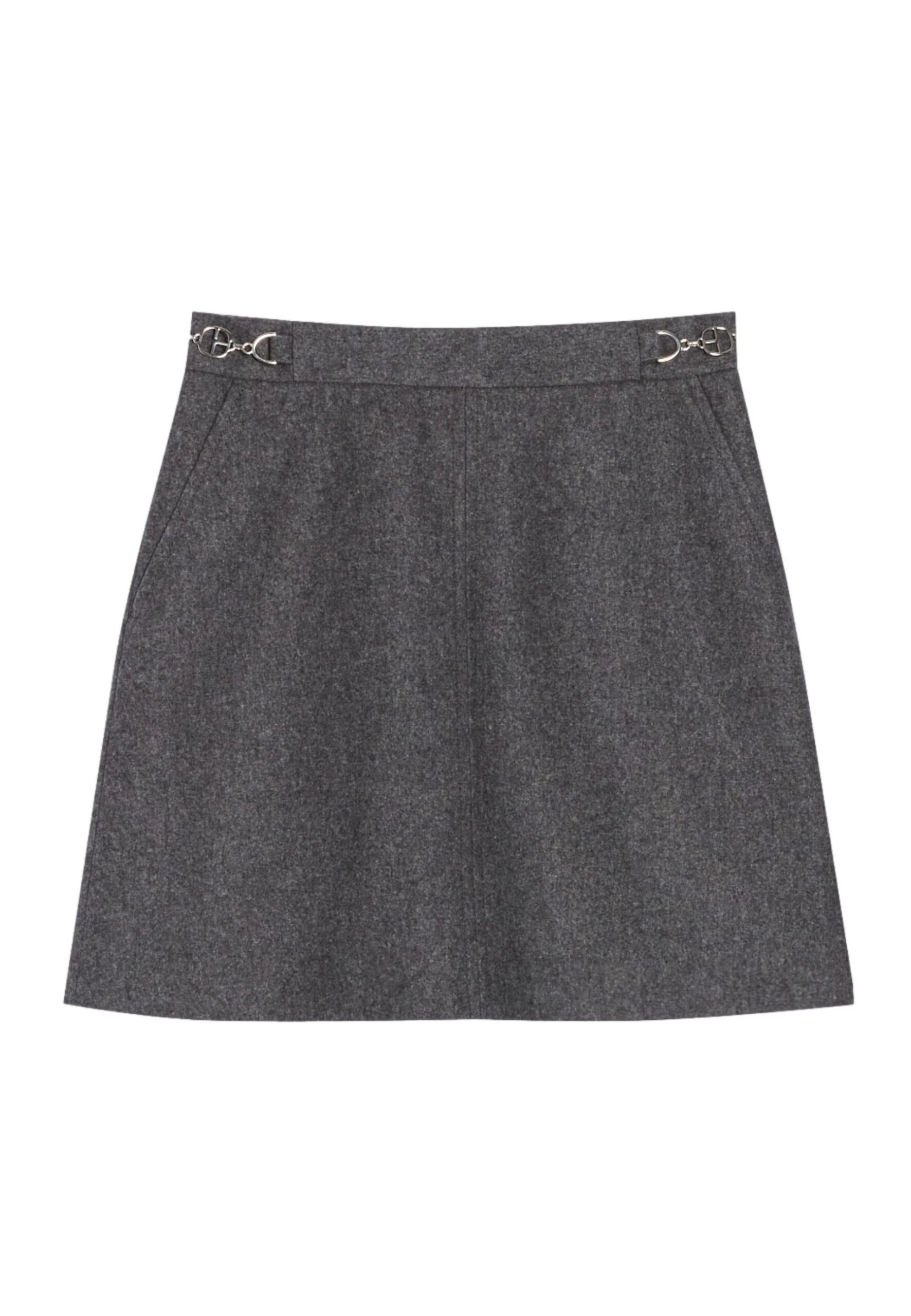 CLAUDIE PIERLOT Songe - Jupe Trapèze - Gris Chine 8 CLAUDIE PIERLOT Songe - Jupe Trapèze - Gris Chine – Image 6