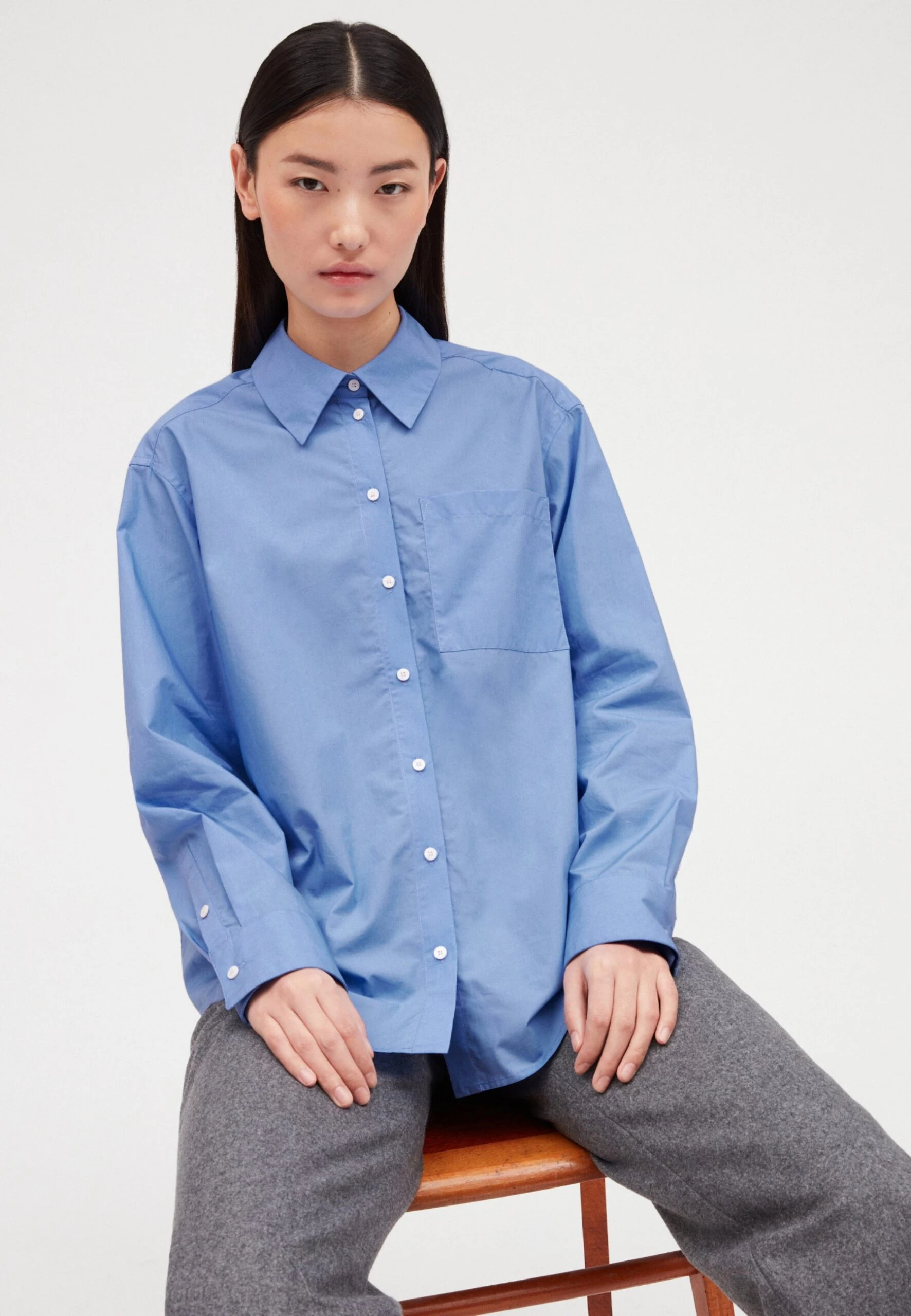 CLAUDIE PIERLOT Calisson - Chemisier - Bleu 6 CLAUDIE PIERLOT Calisson - Chemisier - Bleu – Image 4