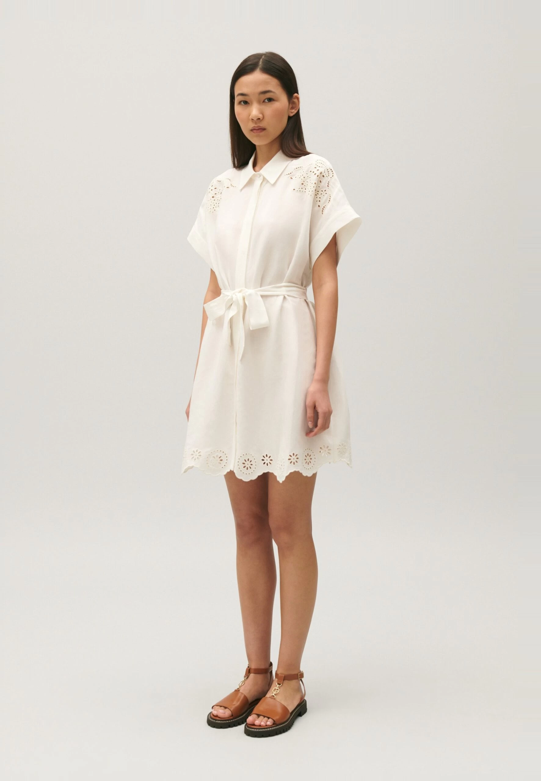 CLAUDIE PIERLOT Raflia - Robe Chemise - Ecru 6 CLAUDIE PIERLOT Raflia - Robe Chemise - Ecru – Image 4