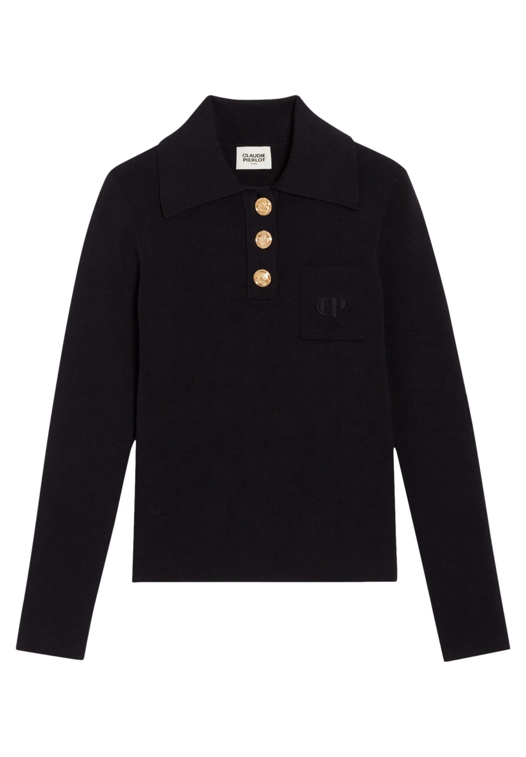 CLAUDIE PIERLOT Magnesa. - Polo - Marine 7 CLAUDIE PIERLOT Magnesa. - Polo - Marine – Image 5