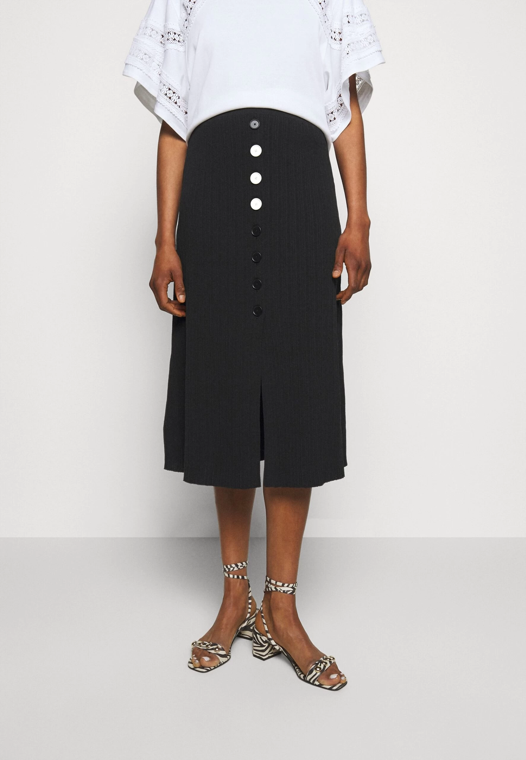 CLAUDIE PIERLOT Maxipli - Jupe Trapèze - Noir 3 CLAUDIE PIERLOT Maxipli - Jupe Trapèze - Noir