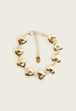 CLAUDIE PIERLOT Bracelet Cœurs Laiton Doré