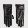CLAUDIE PIERLOT Gants Noir Cuir Cloutés -Claudie Pierlot Mode Claudie CFABO00293 B001 H 1