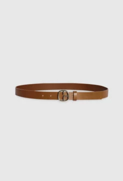 CLAUDIE PIERLOT Ceinture Cuir Monogramme Marron