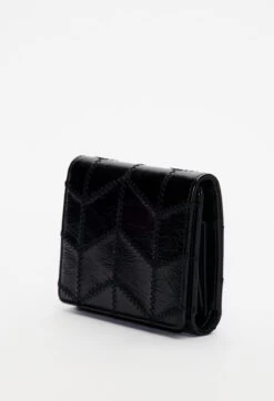 CLAUDIE PIERLOT Portefeuille Cuir Verni Noir -Claudie Pierlot Mode Claudie CFAPM00101 B001 H 3