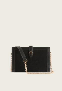 CLAUDIE PIERLOT Sac Pochette Cuir Suède Noir