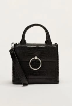 CLAUDIE PIERLOT Sac Anouck Cuir Texturé Noir