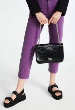 CLAUDIE PIERLOT Sac Angelo Cuir Noir -Claudie Pierlot Mode Claudie CFASA00323 B001 H 3