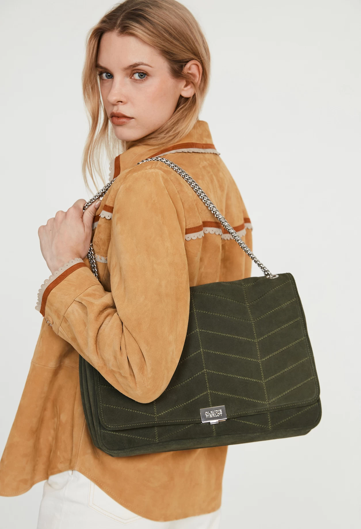 CLAUDIE PIERLOT Grand Sac Angelo Cuir Suede 4 CLAUDIE PIERLOT Grand Sac Angelo Cuir Suede – Image 2