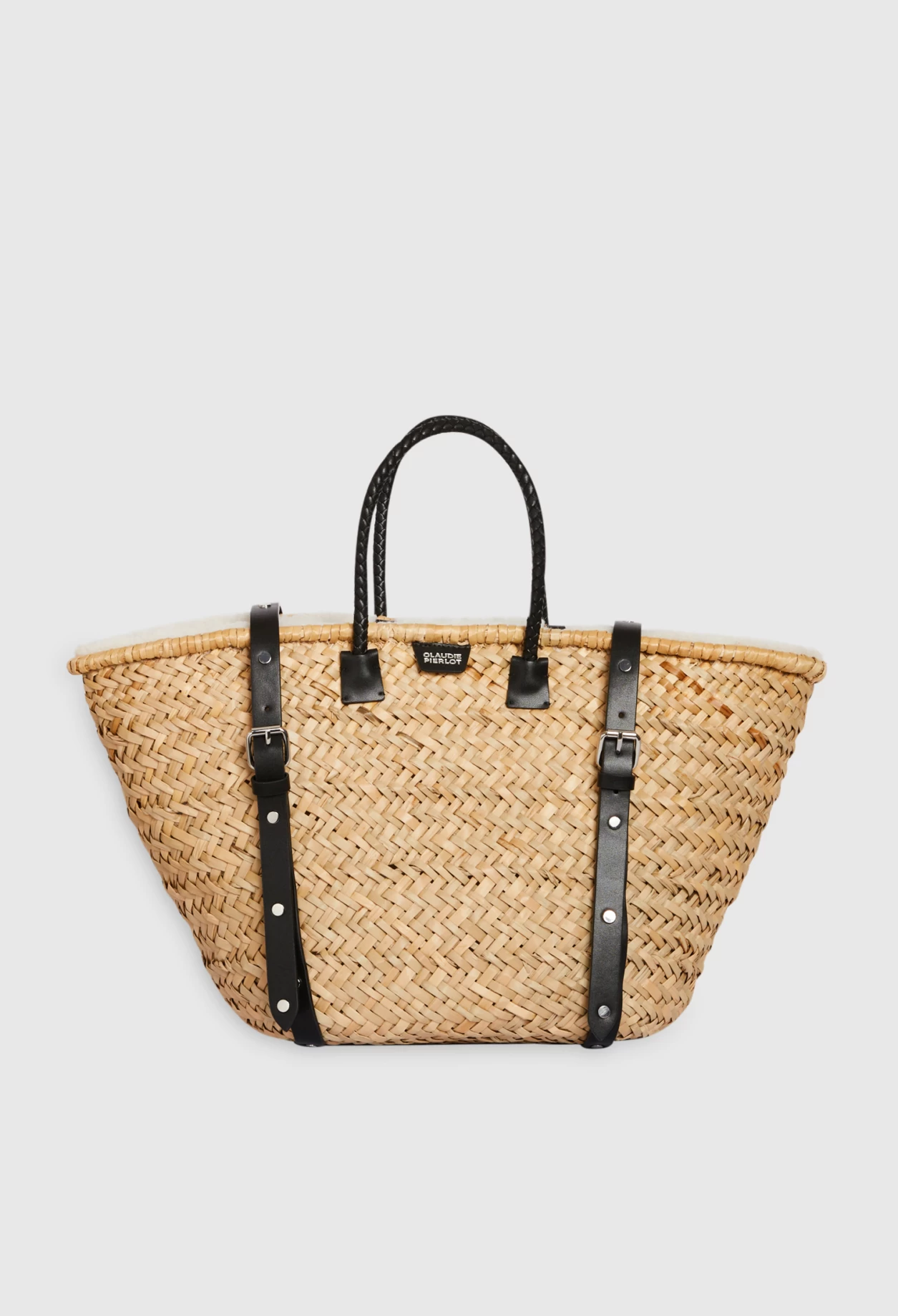 CLAUDIE PIERLOT Panier Paille Et Shearling 3 CLAUDIE PIERLOT Panier Paille Et Shearling