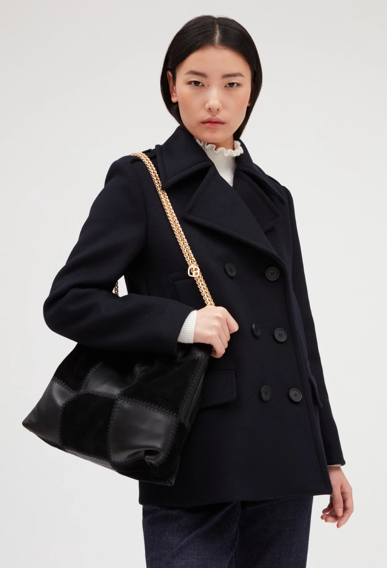 CLAUDIE PIERLOT Sac Noir Pochon Cuir 4 CLAUDIE PIERLOT Sac Noir Pochon Cuir – Image 2