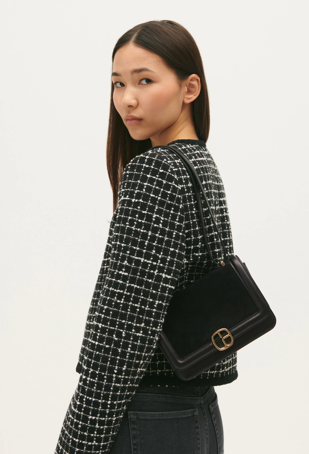 CLAUDIE PIERLOT Sac Alberto Cuir Suède Noir 4 CLAUDIE PIERLOT Sac Alberto Cuir Suède Noir – Image 2