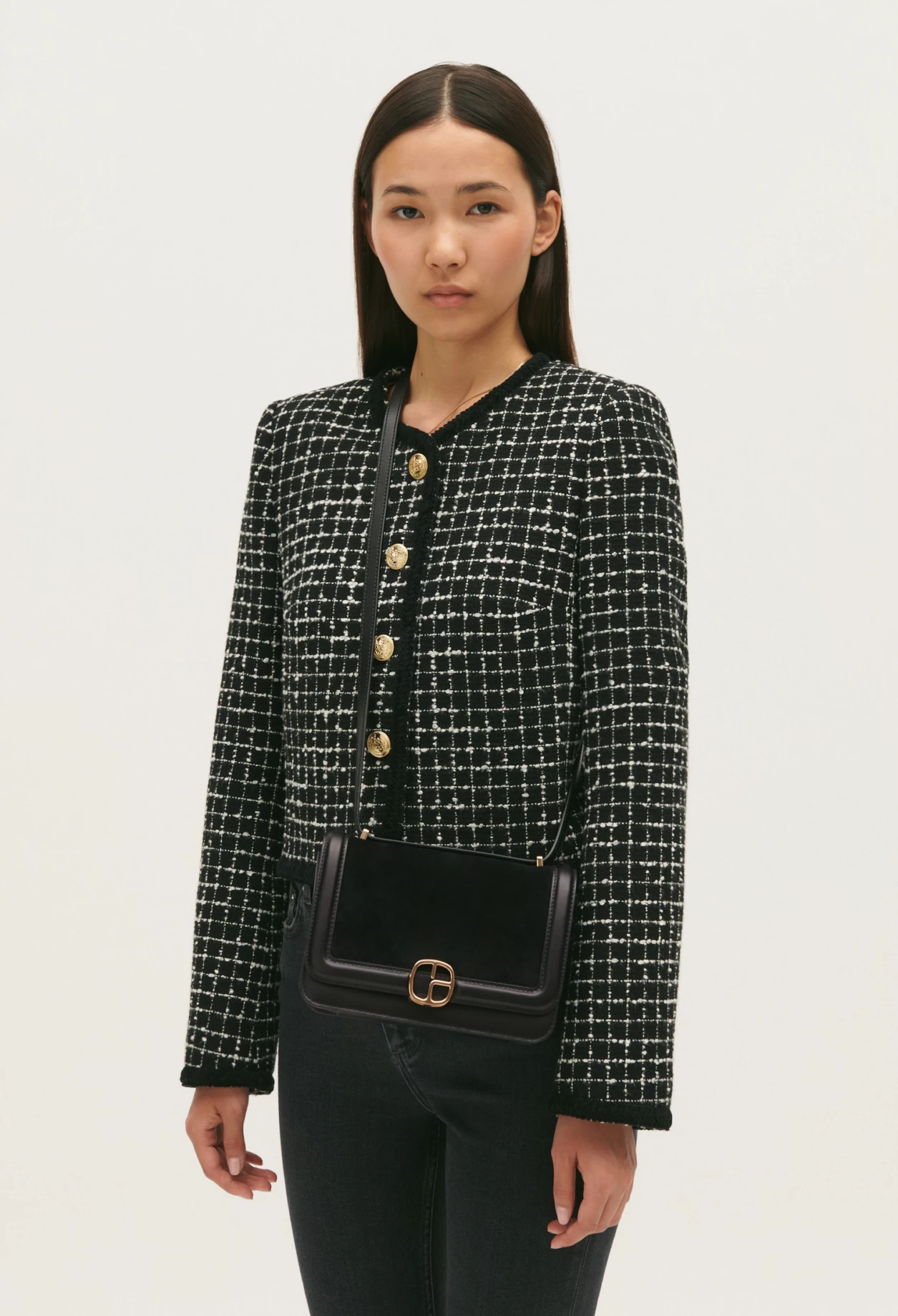 CLAUDIE PIERLOT Sac Alberto Cuir Suède Noir 8 CLAUDIE PIERLOT Sac Alberto Cuir Suède Noir – Image 6