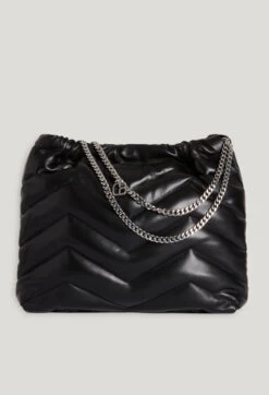CLAUDIE PIERLOT Grand Sac Pochon Cuir Matelassé Noir